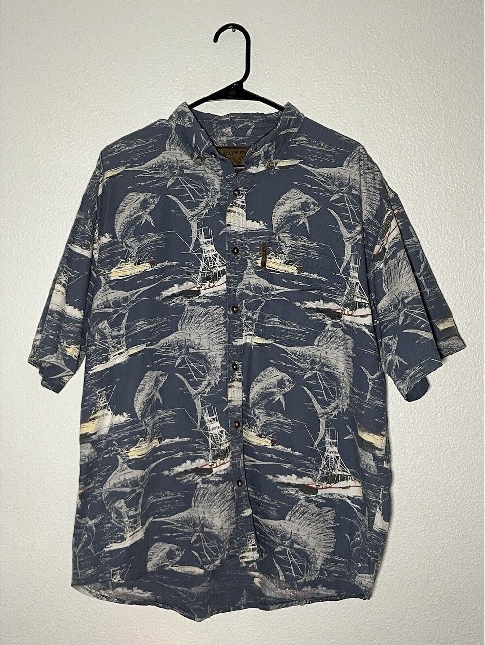 Men's North River Outfitters Deep Sea Fishing Button Up Outdoor Shirt Size XL